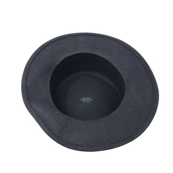 Vintage Steampunk 100% Wool Felt Top Hat‎ Black Gold 3D Rosette USA Cosplay - Picture 7 of 7